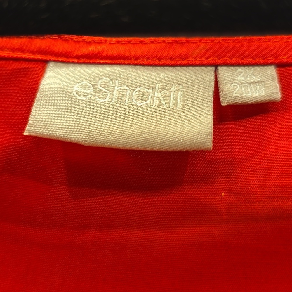 eShakti Cotton Vibrant Red Mini Dress - Picture 2 of 16